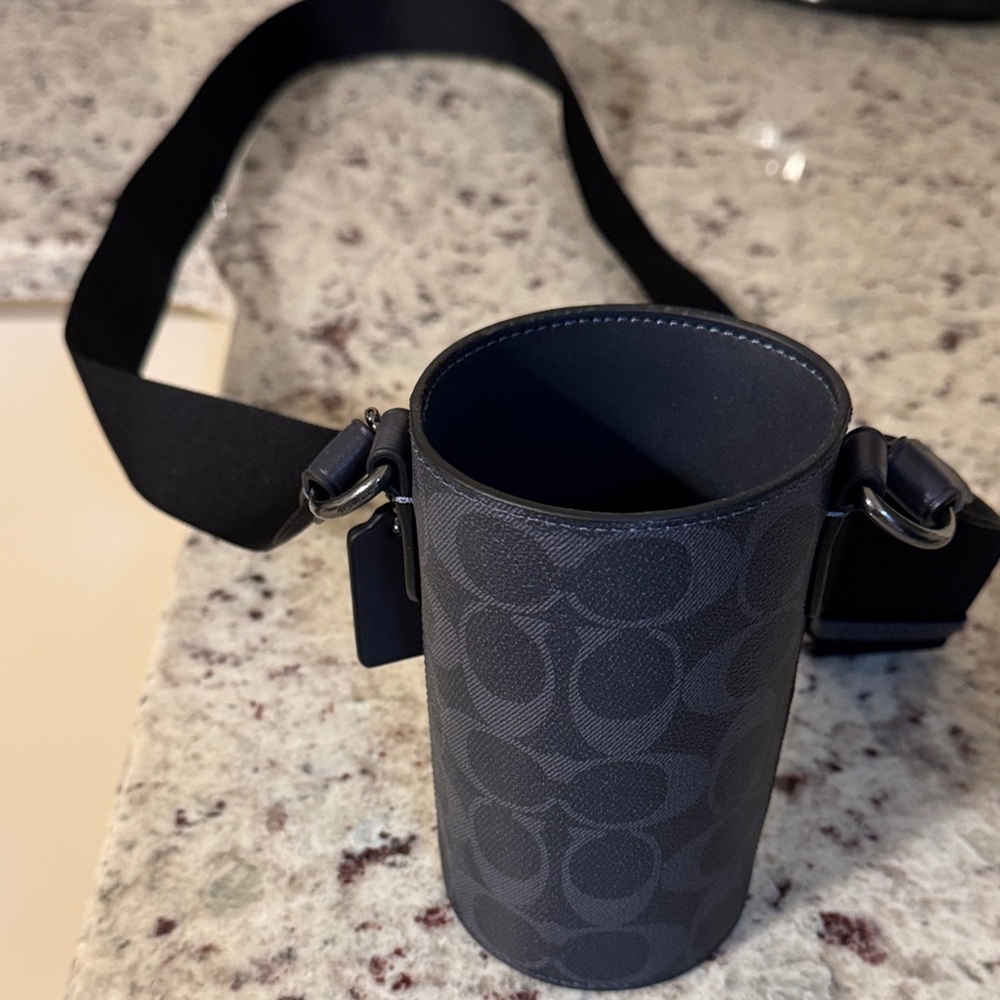 Black Patterned Crossbody water bottle holder